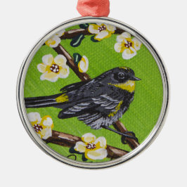 Yellow Throat Warbler ~ Spring Silbernes Ornament