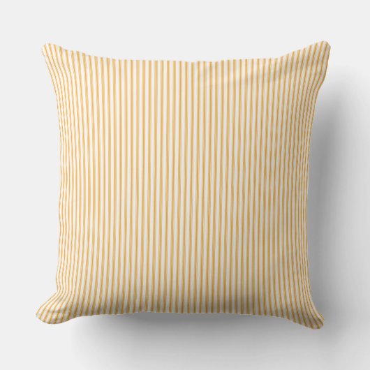 Yellow Ticking Strip Kissen (Vorderseite)
