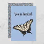 Yellow Tiger Frack Butterfly Illustration Einladung (Vorne/Hinten)