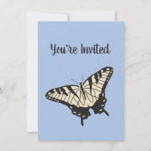 Yellow Tiger Frack Butterfly Illustration Einladung (Vorderseite)