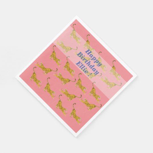 Yellow Tigers Art Napkins Serviette (Ecke)