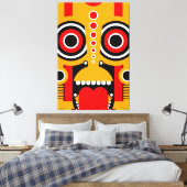 Yellow Tiki Tribal Leinwanddruck (Insitu (Schlafzimmer))
