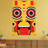 Yellow Tiki Tribal Leinwanddruck (Insitu (Wohnzimmer))