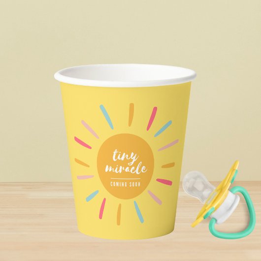 Yellow Tiny Wunder kommt bald, Baby Dusche Pappbecher