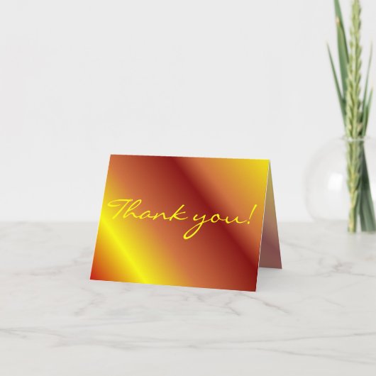 Yellow to Red Gradient Dankeskarte (Vorderseite)