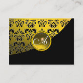 YELLOW TOPAZ BLACK DAMASK MONOGRAMM VISITENKARTE (Rückseite)