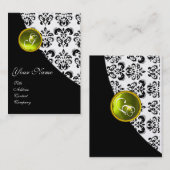 YELLOW TOPAZ DAMASK MONOGRAMM VISITENKARTE (Vorne/Hinten)