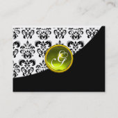YELLOW TOPAZ DAMASK MONOGRAMM VISITENKARTE (Rückseite)