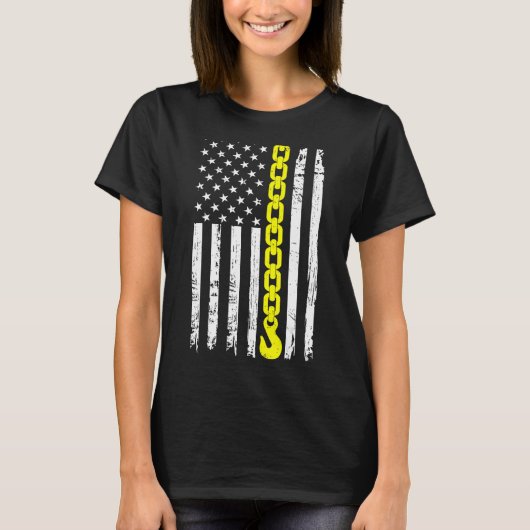 Yellow Tow Hook Chain Flag Amerika USA Tow Truck D T-Shirt (Vorderseite)
