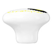 Yellow Tractor Design Personalised Keramikknauf (Seitenansicht)