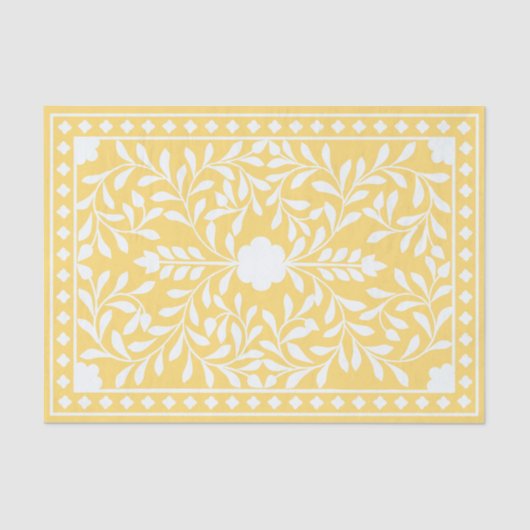 Yellow Traditional Bone Inlay Decoupage Paper Seidenpapier (Vorderseite)