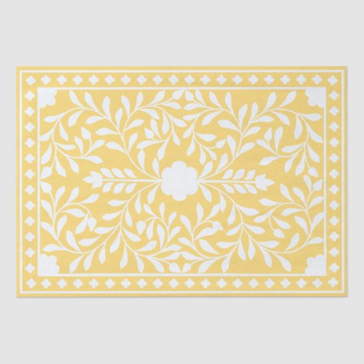 Yellow Traditional Bone Inlay Decoupage Paper Seidenpapier (Vorderseite)