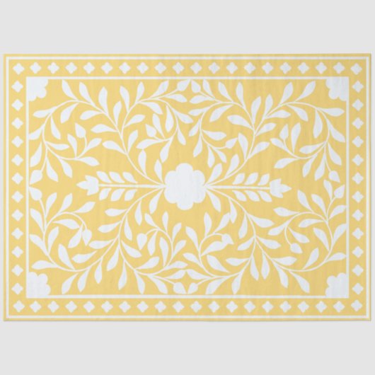 Yellow Traditional Bone Inlay Decoupage Paper Seidenpapier (Vorderseite)