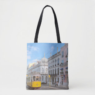 YELLOW TRAM ON ROAD TASCHE