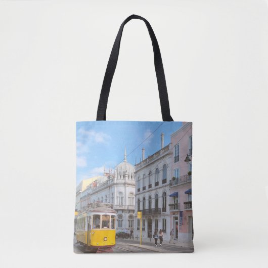 YELLOW TRAM ON ROAD TASCHE (Vorderseite)
