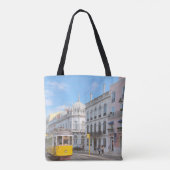 YELLOW TRAM ON ROAD TASCHE (Rückseite)