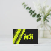 Yellow Tread Paths on Black Backdrop Visitenkarte (Stehend Vorderseite)