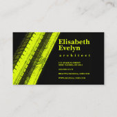Yellow Tread Paths on Black Backdrop Visitenkarte (Rückseite)
