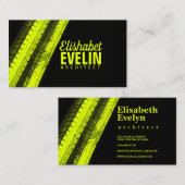 Yellow Tread Paths on Black Backdrop Visitenkarte (Vorne/Hinten)