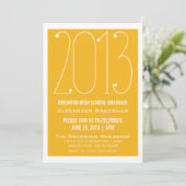 Yellow Trendy 2013 Abschluss Einladung (Stehend Vorderseite)