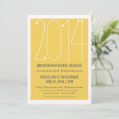 Yellow Trendy 2014 Abschluss Einladung (Stehend Vorderseite)