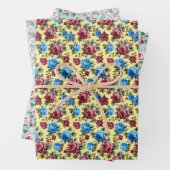 Yellow Trendy Birthday Summer Blume für sie Geschenkpapier Set (Beispiel)