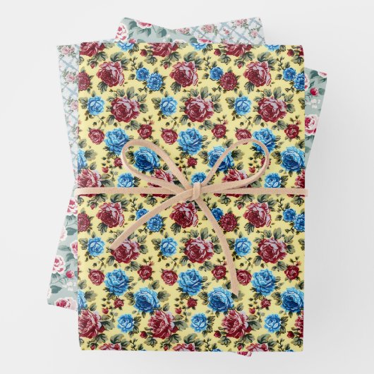 Yellow Trendy Birthday Summer Blume für sie Geschenkpapier Set (Beispiel)