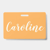 Yellow Trendy Moderne Kalligraphie Personalisierte Ausweis (Rückseite)