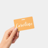 Yellow Trendy Moderne Kalligraphie Personalisierte Ausweis (Handheld)