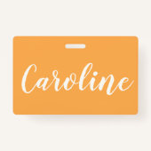 Yellow Trendy Moderne Kalligraphie Personalisierte Ausweis (Rückseite)