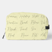 Yellow Trendy Moderne Sommerferien Worte Waschbeutel (Rückseite)