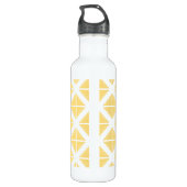 Yellow Trendy Triangle Pattern Edelstahlflasche (Rückseite)
