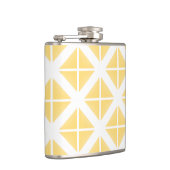 Yellow Trendy Triangle Pattern Flachmann (Rechts)