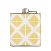 Yellow Trendy Triangle Pattern Flachmann (Rückseite)