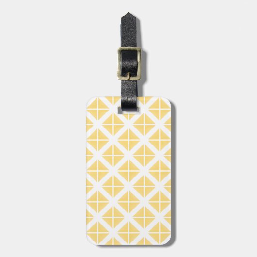 Yellow Trendy Triangle Pattern Gepäckanhänger (Vorderseite vertikal)