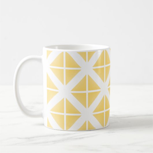 Yellow Trendy Triangle Pattern Kaffeetasse (Links)