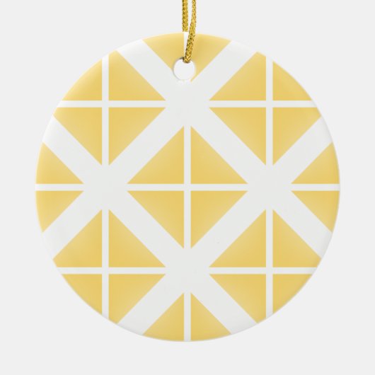 Yellow Trendy Triangle Pattern Keramikornament (Vorne)