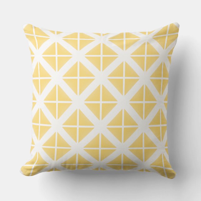 Yellow Trendy Triangle Pattern Kissen (Vorderseite)