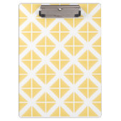 Yellow Trendy Triangle Pattern Klemmbrett (Vorderseite)