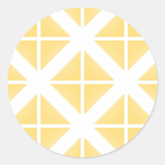 Yellow Trendy Triangle Pattern Runder Aufkleber (Vorderseite)