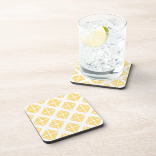 Yellow Trendy Triangle Pattern Untersetzer (Rechte Seite)