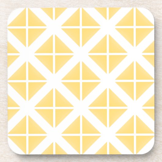 Yellow Trendy Triangle Pattern Untersetzer (Vorderseite)