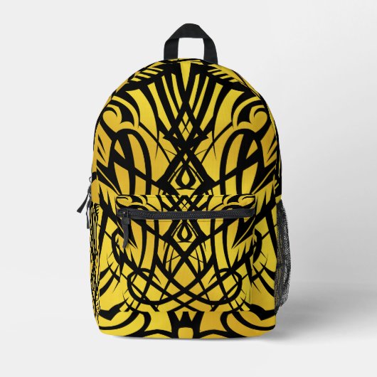 Yellow Tribal Backpack Bedruckter Rucksack (Vorderseite)