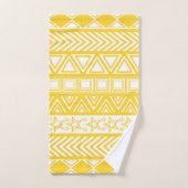Yellow Tribal Design Badhandtuch Set (Handtuch)