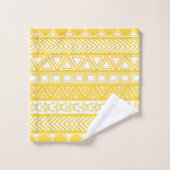 Yellow Tribal Design Badhandtuch Set (Waschlappen)