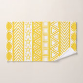 Yellow Tribal Design Badhandtuch Set (Handtuch)