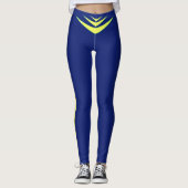 Yellow Triple Boomerang on Royal Blue Leggings (Vorderseite)