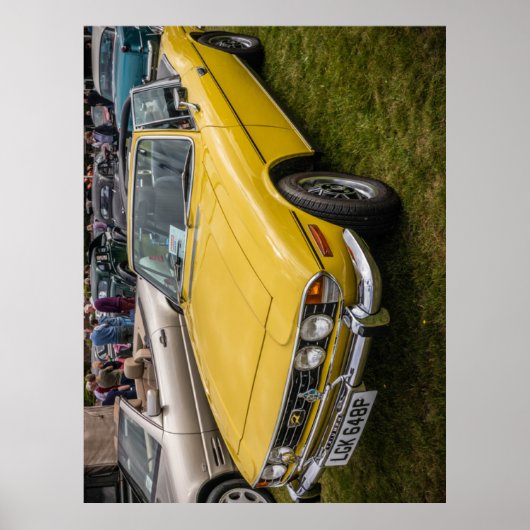Yellow Triumph Stag Sportwagen Poster (Vorne)