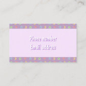 Yellow Trolley Neugeborene Babysitten Lila Visitenkarte (Rückseite)