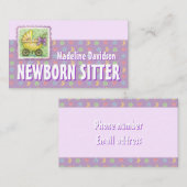 Yellow Trolley Neugeborene Babysitten Lila Visitenkarte (Vorne/Hinten)